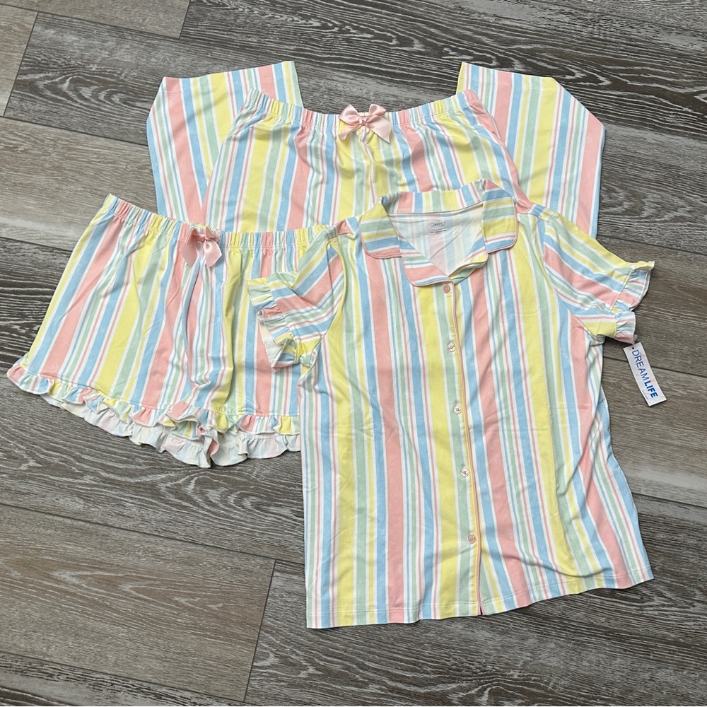 NWT US ANGELS Dreamlife Girls Sz 14 -16 3 Pc Premium Sleepwear for Kids Pajamas